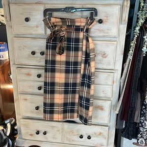 High wasted long plaid fall skirt H&M size 4